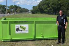 Dumpster Dimensions: 10' long, 5.5' wide, 3' high